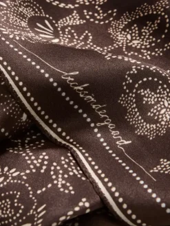 Dotted Flora Diamond Scarf Hot Fudge Brown