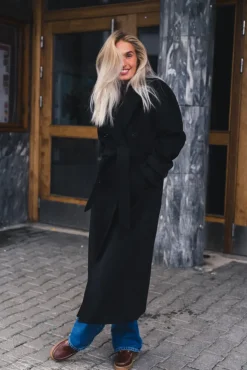 Double Breasted Coat Black