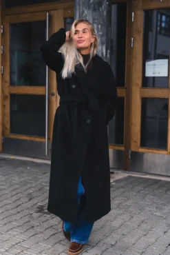 Double Breasted Coat Black