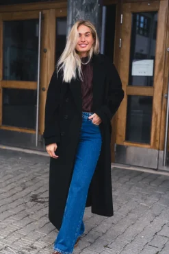 Double Breasted Coat Black