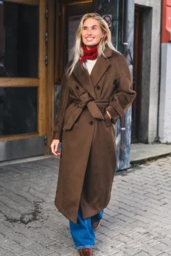 Double Breasted Coat Brown