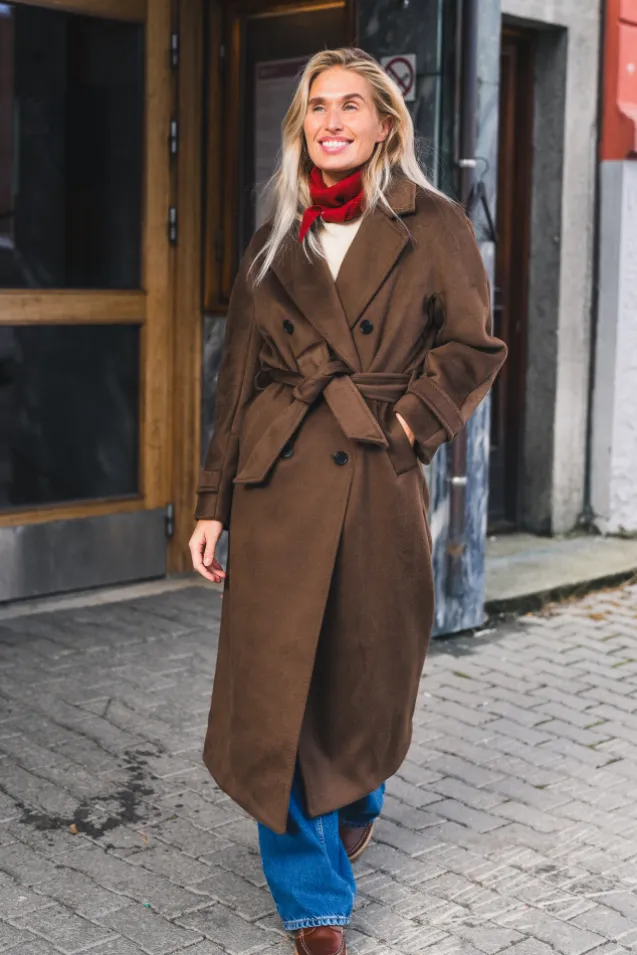 Double Breasted Coat Brown