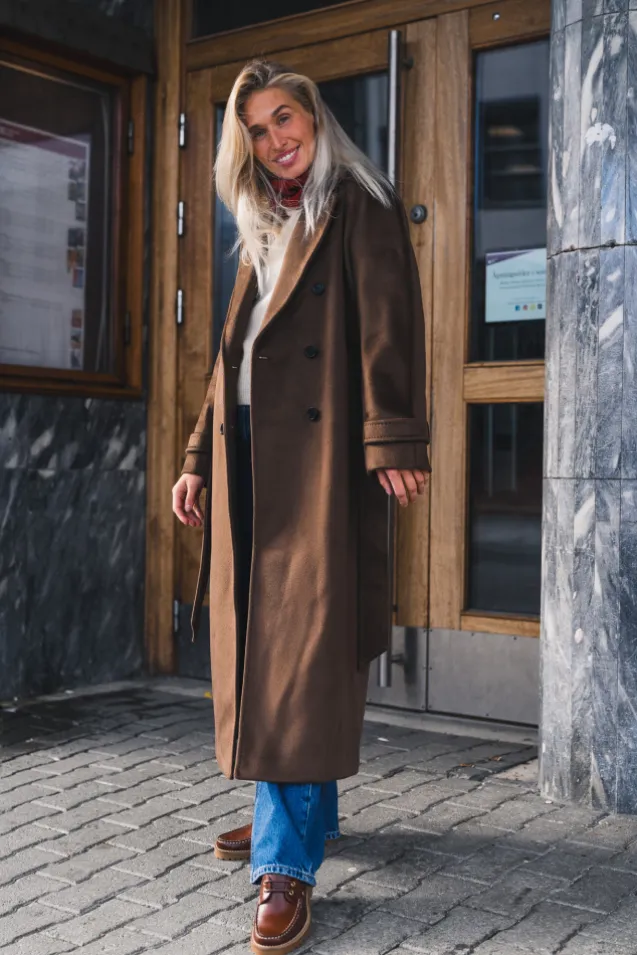 Double Breasted Coat Brown
