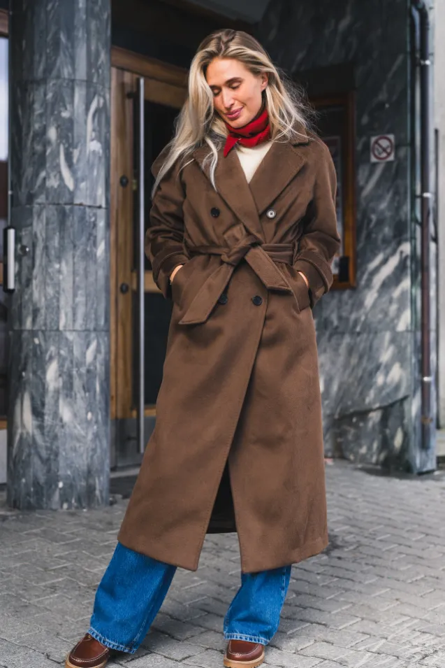 Double Breasted Coat Brown