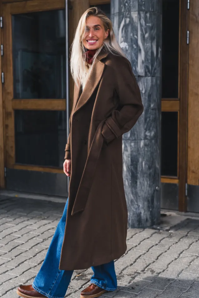 Double Breasted Coat Brown