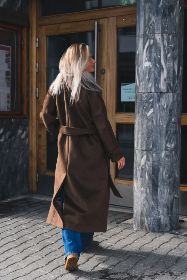 Double Breasted Coat Brown