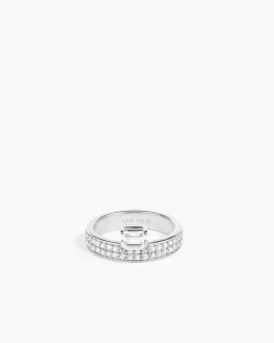 Double Sopra Pavé Ring Silver