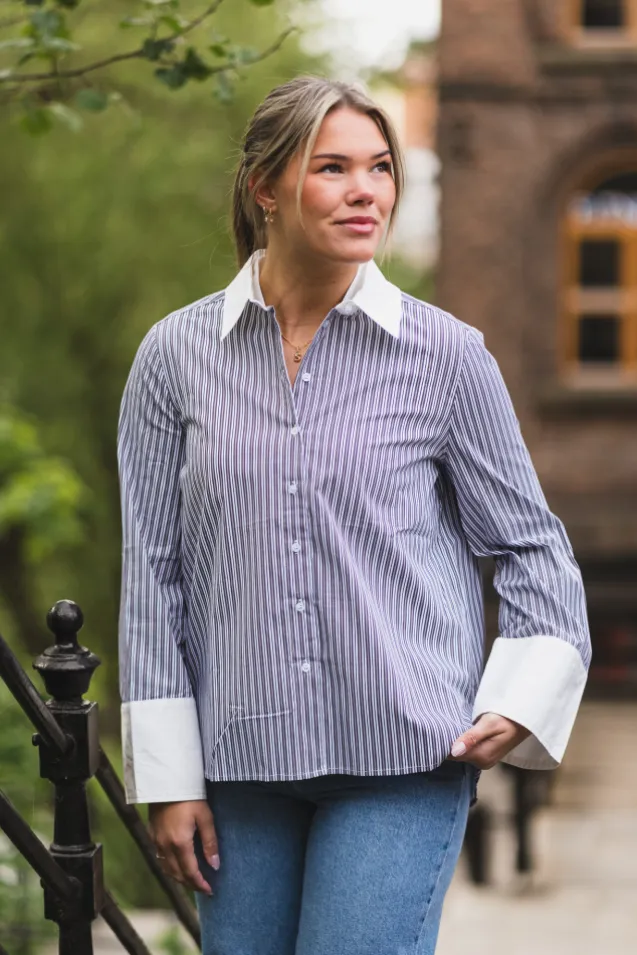 Dranila Stripe Shirt Brown