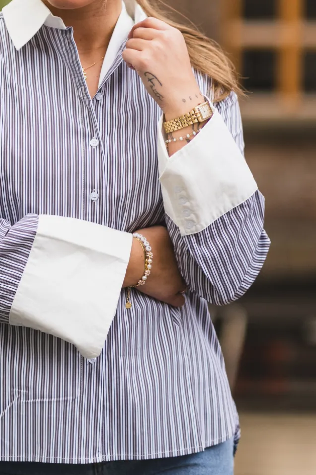Dranila Stripe Shirt Brown
