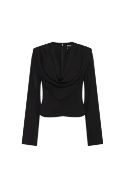 Draped Blouse Black
