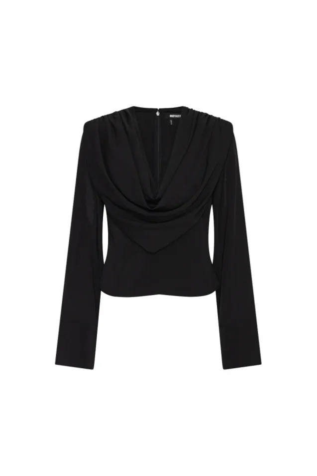 Draped Blouse Black
