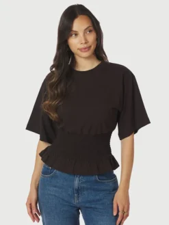 Dray Boxy Smock Tee Dark Brown