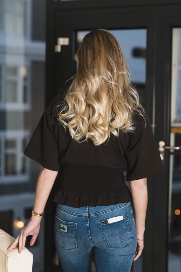 Dray Boxy Smock Tee Dark Brown