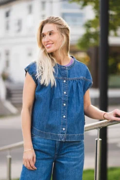 Drop Shoulder Shirt Mystic Tide