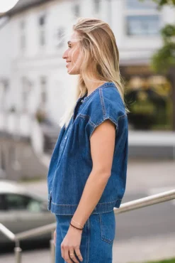 Drop Shoulder Shirt Mystic Tide