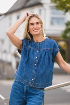 Drop Shoulder Shirt Mystic Tide
