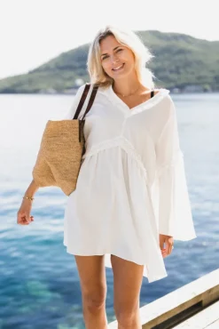 Eden Dress Linen White