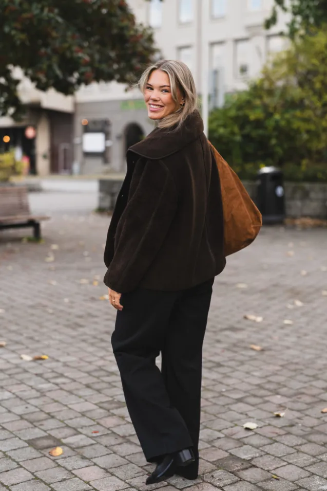 Edmund Teddy Jacket Dark Brown