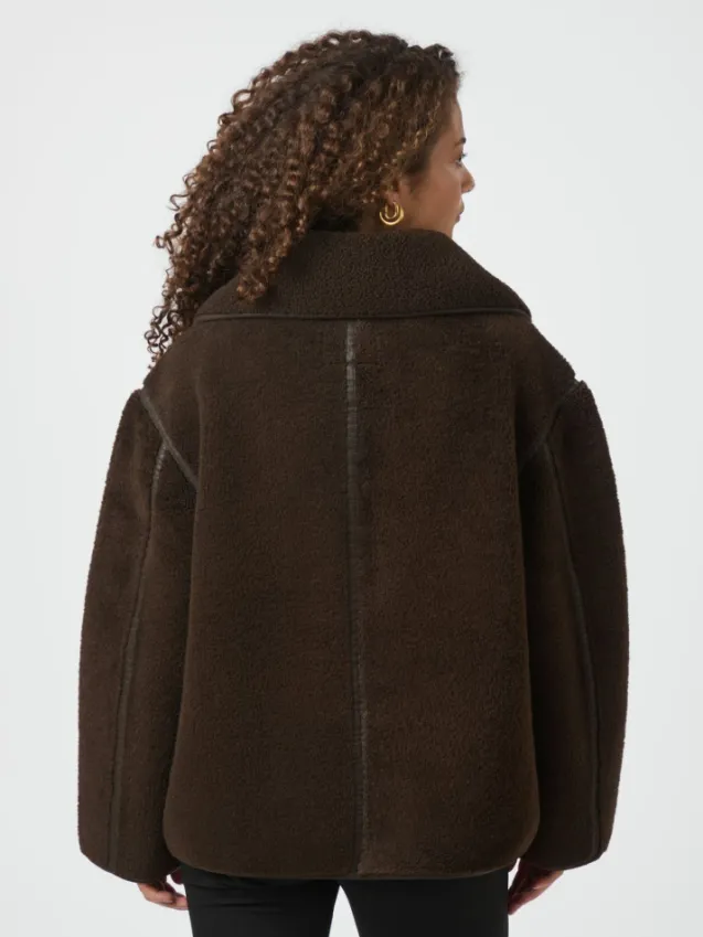 Edmund Teddy Jacket Dark Brown