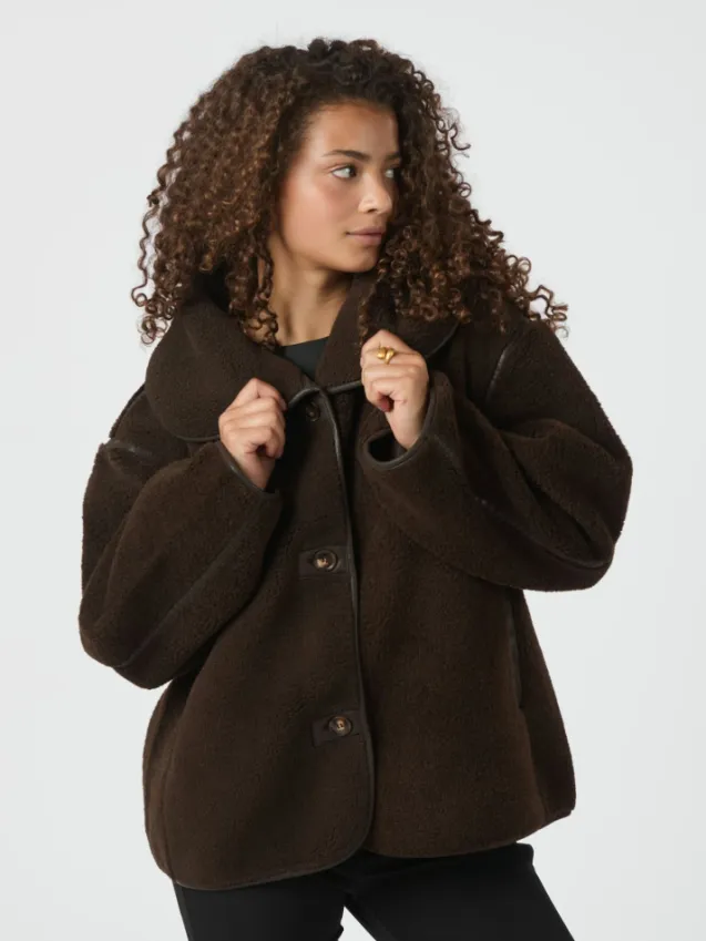Edmund Teddy Jacket Dark Brown