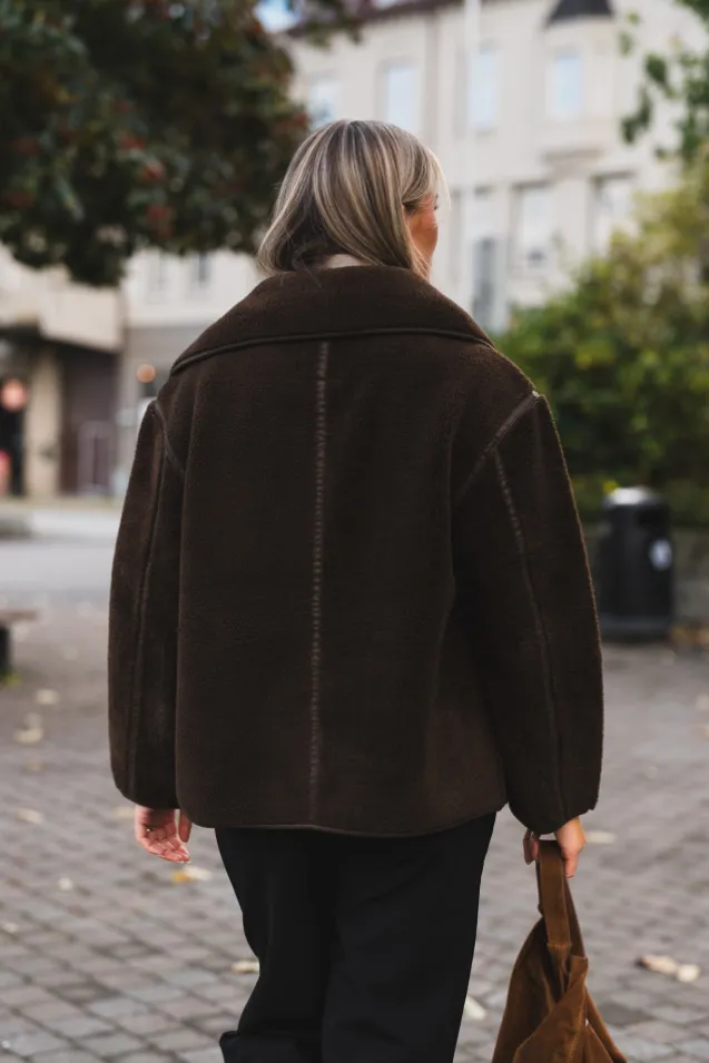 Edmund Teddy Jacket Dark Brown