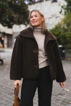 Edmund Teddy Jacket Dark Brown