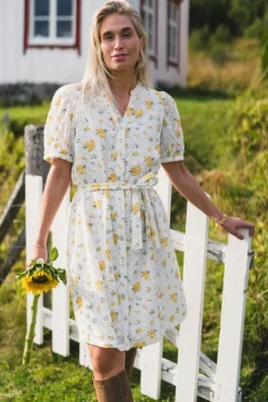 Eivor 2/4 Shirt Dress M Yellow Flower