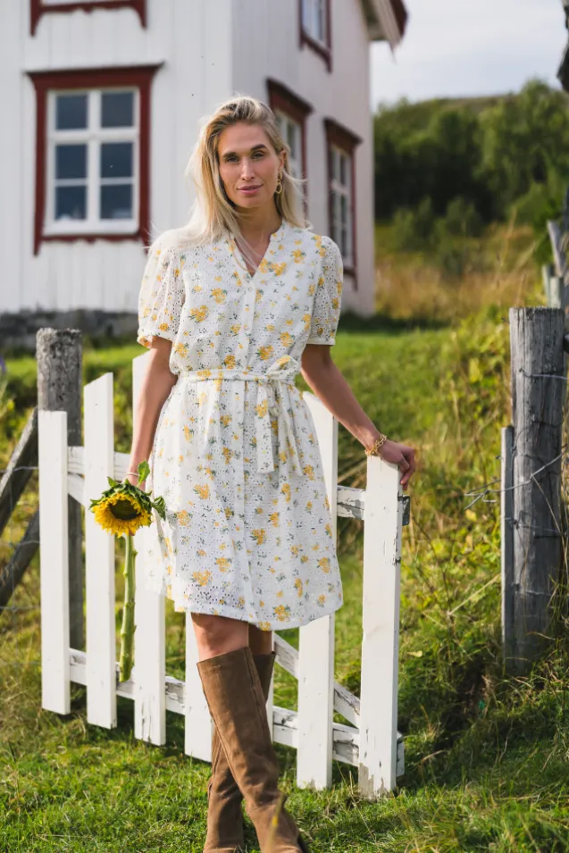 Eivor 2/4 Shirt Dress M Yellow Flower