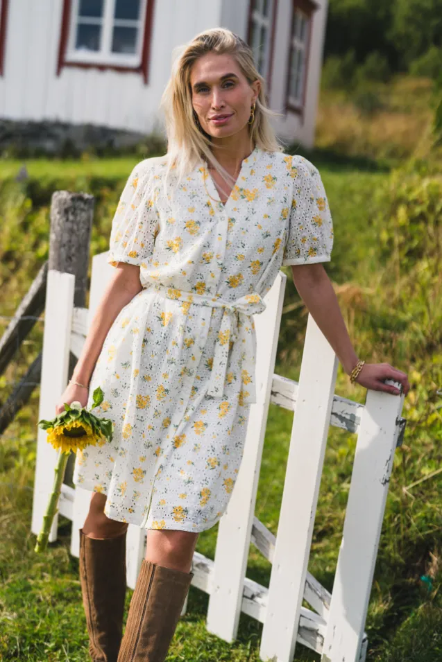 Eivor 2/4 Shirt Dress M Yellow Flower