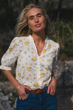 Eivor 2/4 Shirt M Yellow Flower