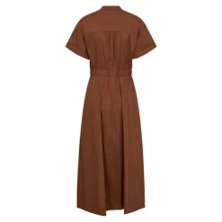 Elara Wrap SS Dress Dark Brown
