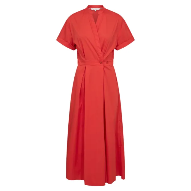 Elara Wrap SS Dress Flame