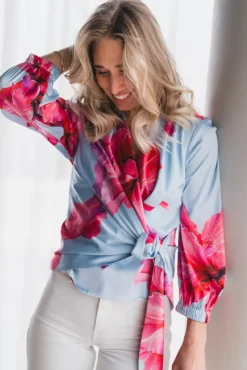 Elena Blouse Fuchsia Maxi Flower