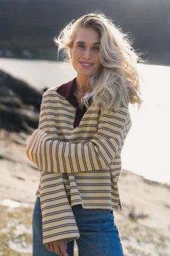 Elena Polo Light Yellow Stripe