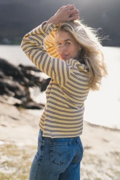 Elena Polo Light Yellow Stripe