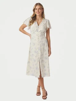 Eleni Delicate Flower Dress Creme