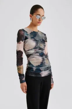 Elionora Sheer Jersey Top Dusty Poppy