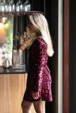 Elle LS Wrap Dress Port Royale