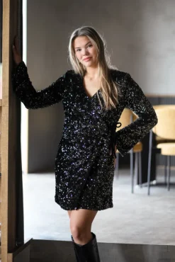 Elle LS Wrap Dress Rosin