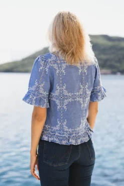 Ellie SS Tie Top Marina W. Star White