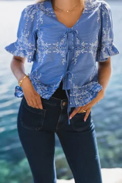 Ellie SS Tie Top Marina W. Star White