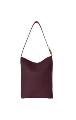 Elly Bucket Bag Grained Leather Fig Burgundy