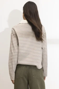 Elmer Polo Shirt Brown Stripe