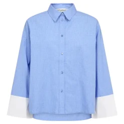 Elona Check Cuff Shirt Pale Blue