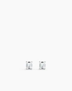 Emerald Studs Small Silver