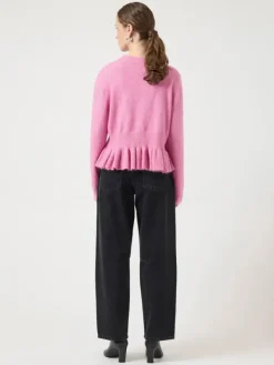 Emily LS Peplum Knit Pullover Moonlite Mauve