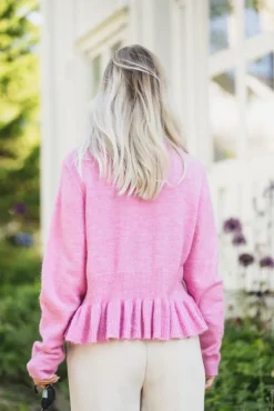 Emily LS Peplum Knit Pullover Moonlite Mauve