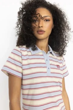 Emma Polo Dress Ocean Stripe