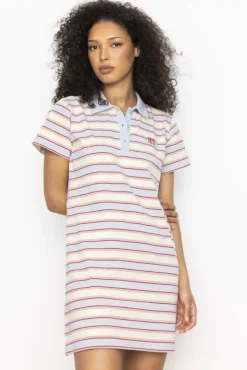 Emma Polo Dress Ocean Stripe