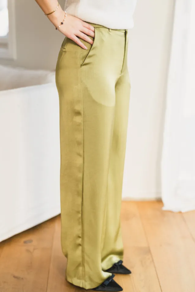 Emmett Heavy Sateen Pants Sage Green